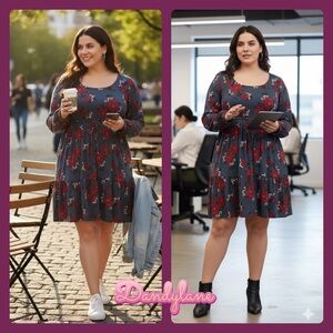 Torrid Mini Challis Roses Skater Dress Size 2